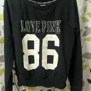 PINK Victoria's Secret Black Love Pink Sweatshirt